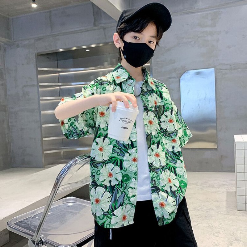Boys' Floral Shirt Summer Set  - Resort Shirt Floral ulasan dan harga