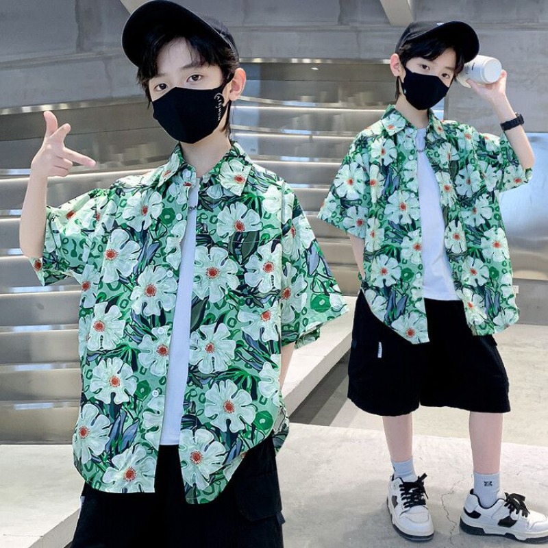 Boys' Floral Shirt Summer Set  - Resort Shirt Floral ulasan dan harga